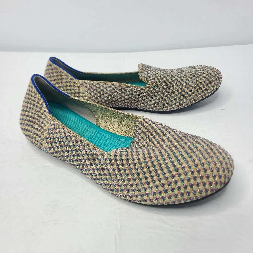 Rothy's Youth The Round Flats Sz 3 Multi Metallic Limited Edition